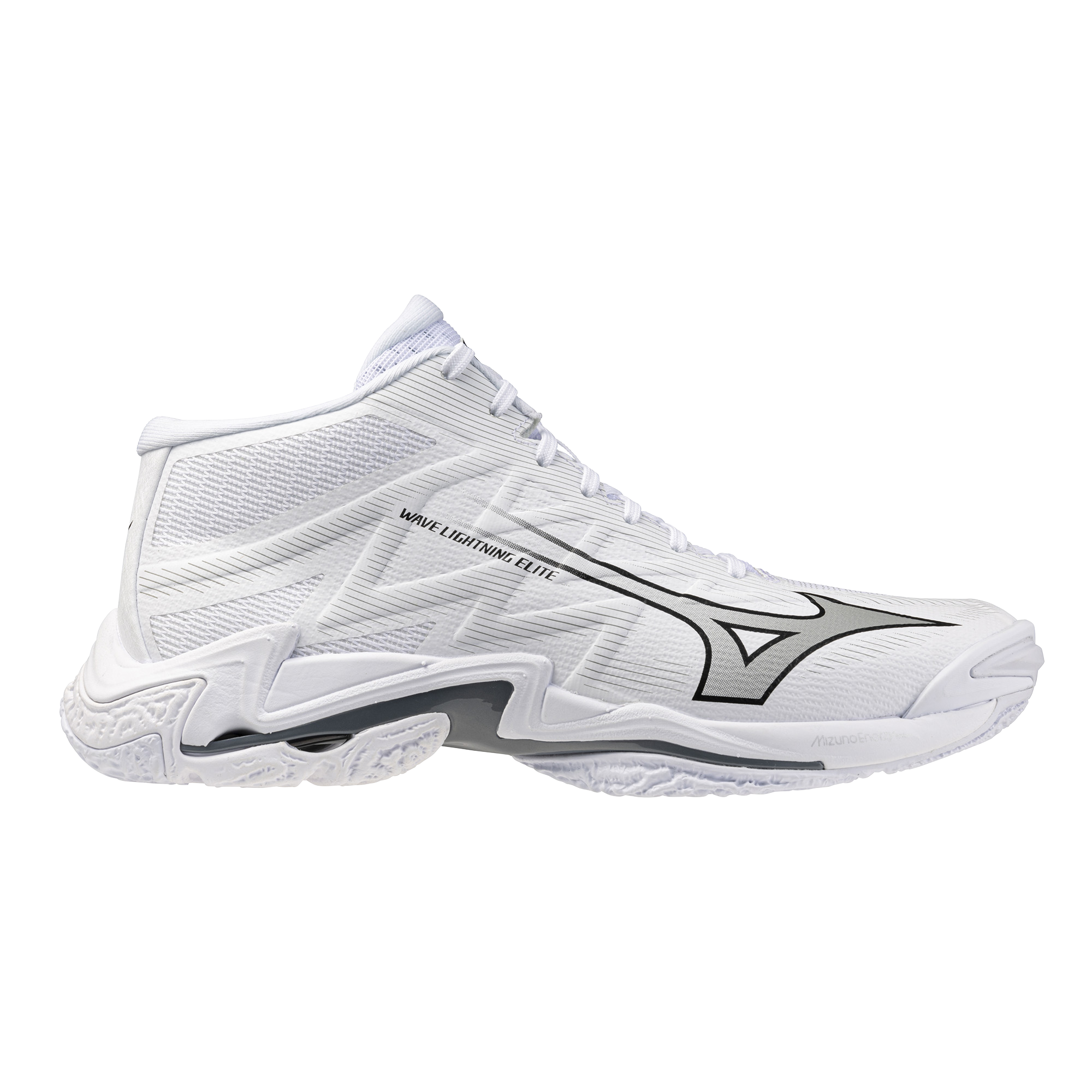 MIZUNO WAVE LIGHTNING ELITE MID WHITE ULTIMATE GRAY BLACK